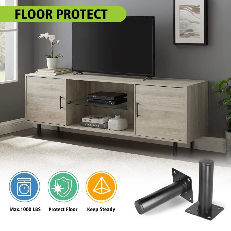 Masendelk Black Furniture Legs 4 Inch / 100mm, 4pcs Modern Sofa Legs Cabinet Replacement Legs, Heavy Duty Metal Legs with Mounting Screw for DIY Furniture Couch TV Cabinet Dresser Desk Risers - Image 3